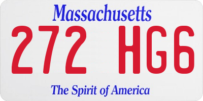MA license plate 272HG6