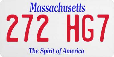 MA license plate 272HG7