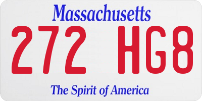 MA license plate 272HG8