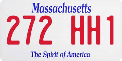 MA license plate 272HH1