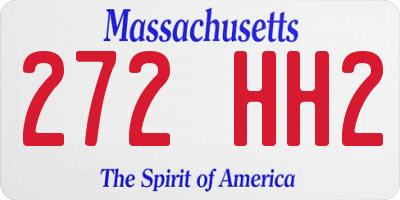MA license plate 272HH2
