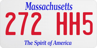 MA license plate 272HH5