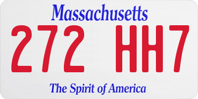 MA license plate 272HH7