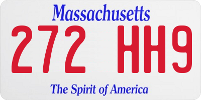 MA license plate 272HH9