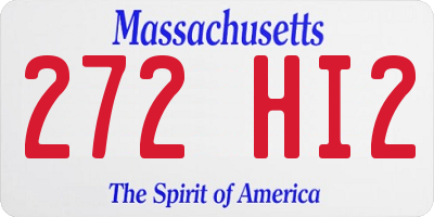 MA license plate 272HI2