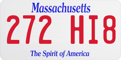 MA license plate 272HI8