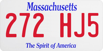 MA license plate 272HJ5
