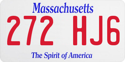 MA license plate 272HJ6