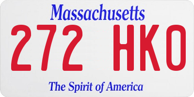 MA license plate 272HK0