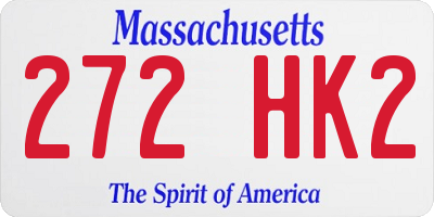 MA license plate 272HK2