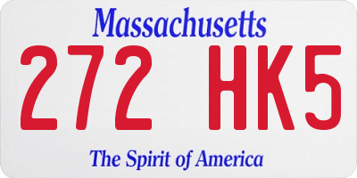 MA license plate 272HK5