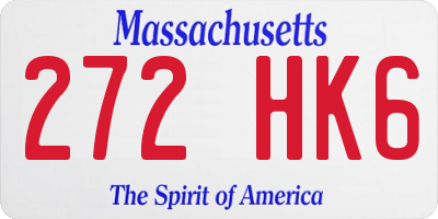 MA license plate 272HK6