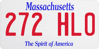 MA license plate 272HL0