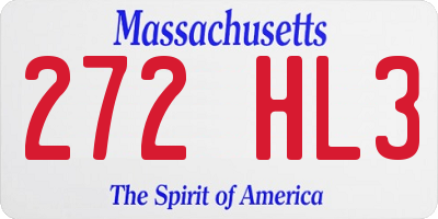 MA license plate 272HL3