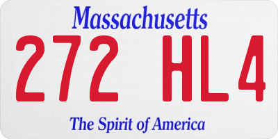 MA license plate 272HL4