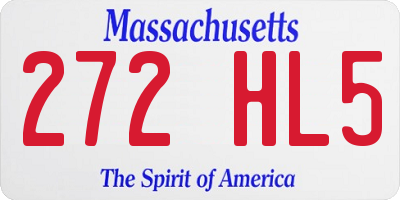 MA license plate 272HL5