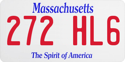 MA license plate 272HL6