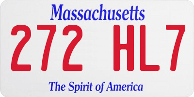 MA license plate 272HL7