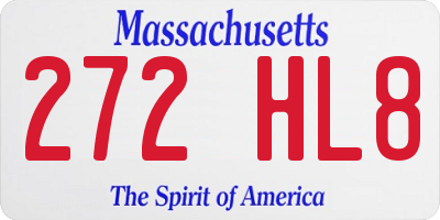 MA license plate 272HL8