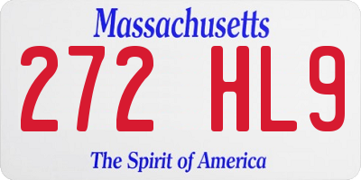 MA license plate 272HL9