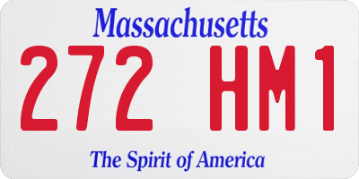 MA license plate 272HM1