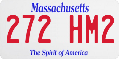 MA license plate 272HM2