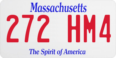 MA license plate 272HM4