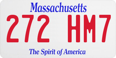 MA license plate 272HM7
