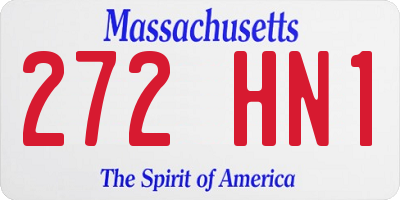 MA license plate 272HN1