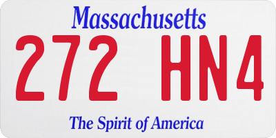 MA license plate 272HN4