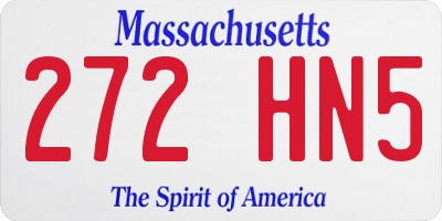 MA license plate 272HN5