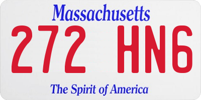 MA license plate 272HN6