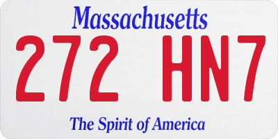 MA license plate 272HN7