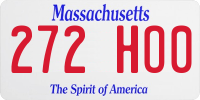 MA license plate 272HO0