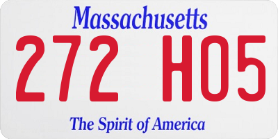 MA license plate 272HO5