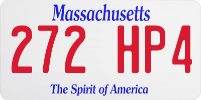 MA license plate 272HP4