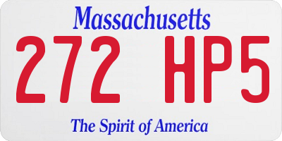 MA license plate 272HP5