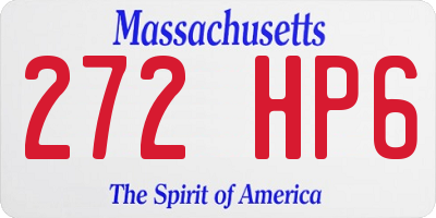 MA license plate 272HP6