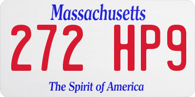 MA license plate 272HP9