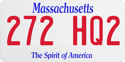 MA license plate 272HQ2