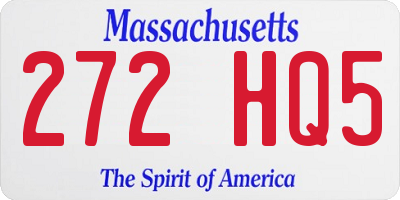 MA license plate 272HQ5