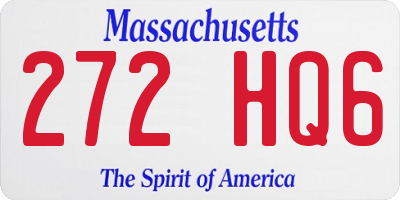 MA license plate 272HQ6