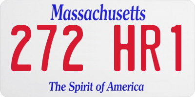 MA license plate 272HR1