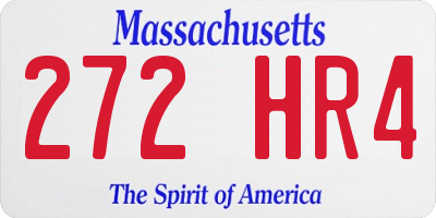 MA license plate 272HR4