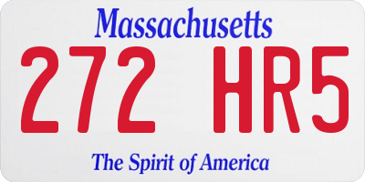 MA license plate 272HR5