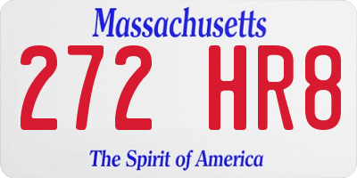 MA license plate 272HR8