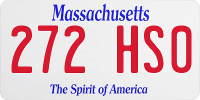 MA license plate 272HS0