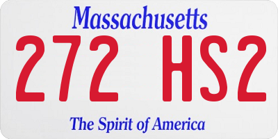 MA license plate 272HS2