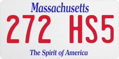 MA license plate 272HS5