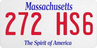 MA license plate 272HS6